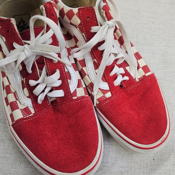 Vans Old Skool Checkerboard Red Suede Low Top Skate Shoes Men‎ US 10 UK 9 EUR 43 - Picture 10 of 10